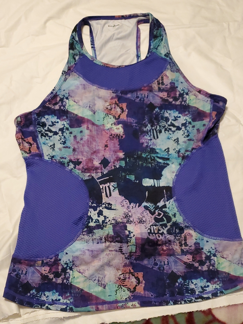 Hyba Size Large Purple Multicolor Racerback Athletic Tank